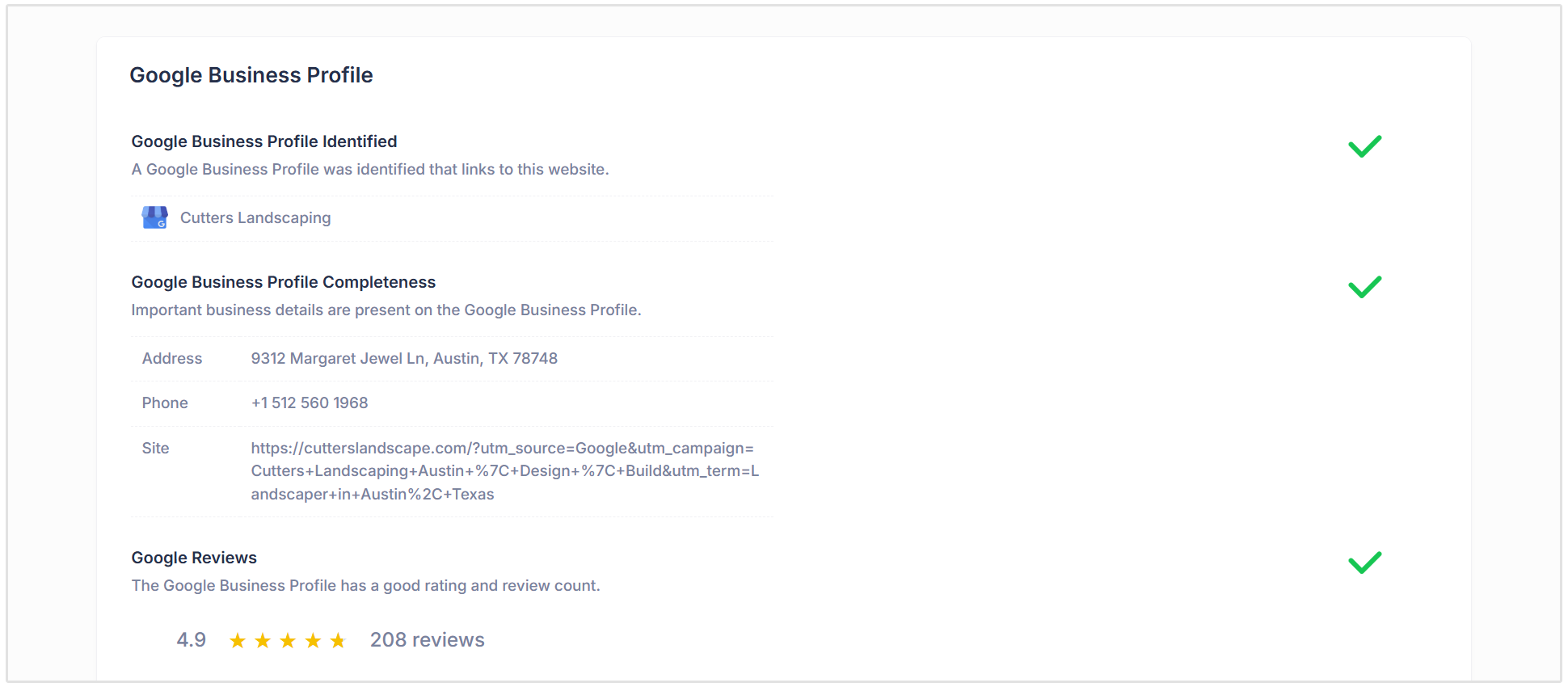 Pemeriksaan GBP dalam audit SEO lokal